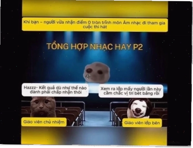 âm thanh hài hước trong tổng hợp nhạc meme