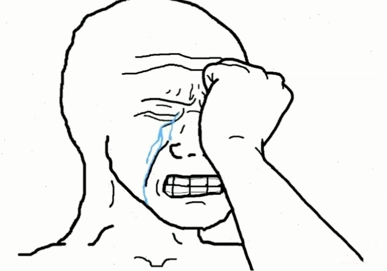 ảnh meme nằm khóc đau