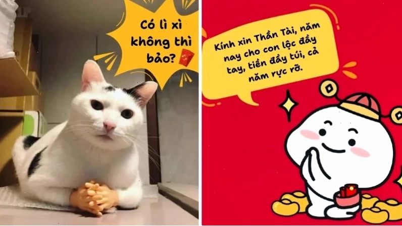bao lì xì meme có gắn đá