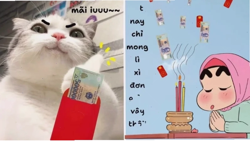 bao lì xì meme dập nổi