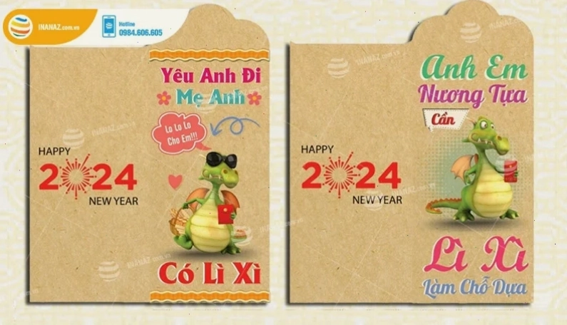 bao lì xì meme in màu neon