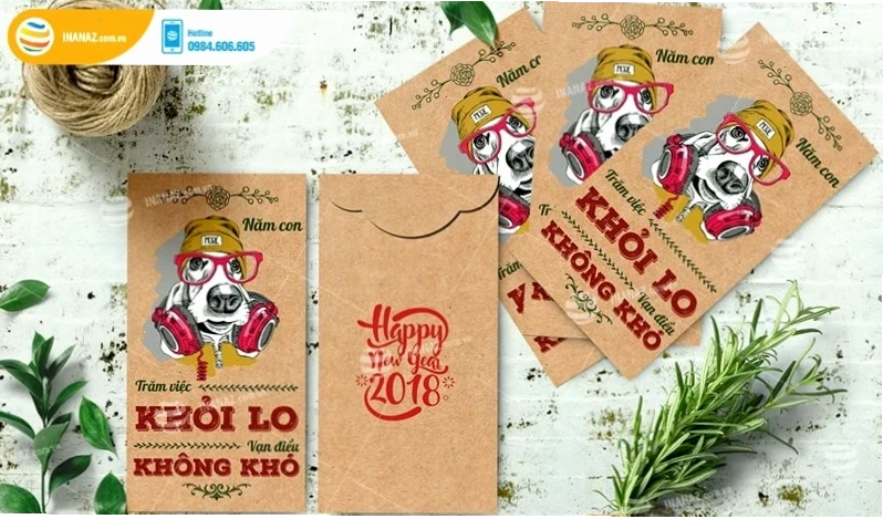 bao lì xì meme in trên giấy nhung
