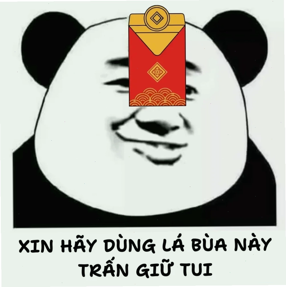 bao lì xì meme phong cách thư pháp