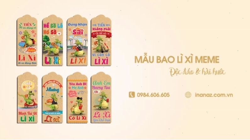 bao lì xì meme phong cách vintage