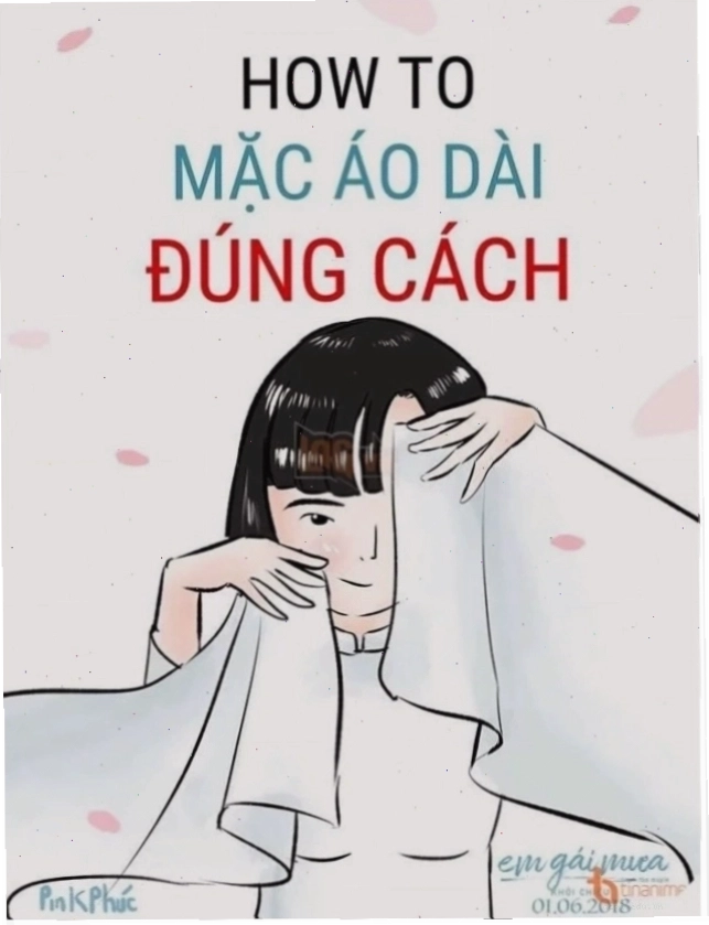 Bức tranh thiếu nữ áo dài meme nhiều màu sắc