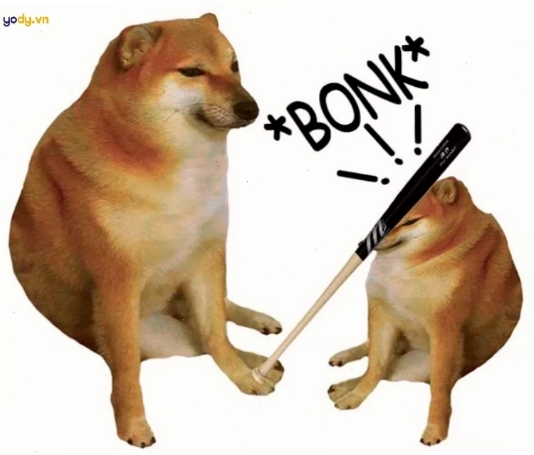 chú chó meme cheems giơ tay