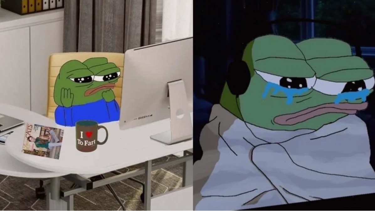 pepe chạy con ếch xanh meme chạy