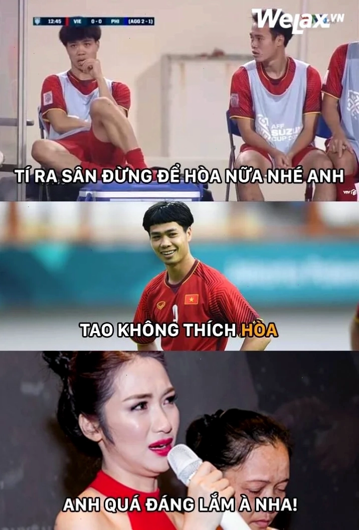 công phượng rán gà meme