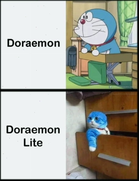 doremon meme cười nhếch mép