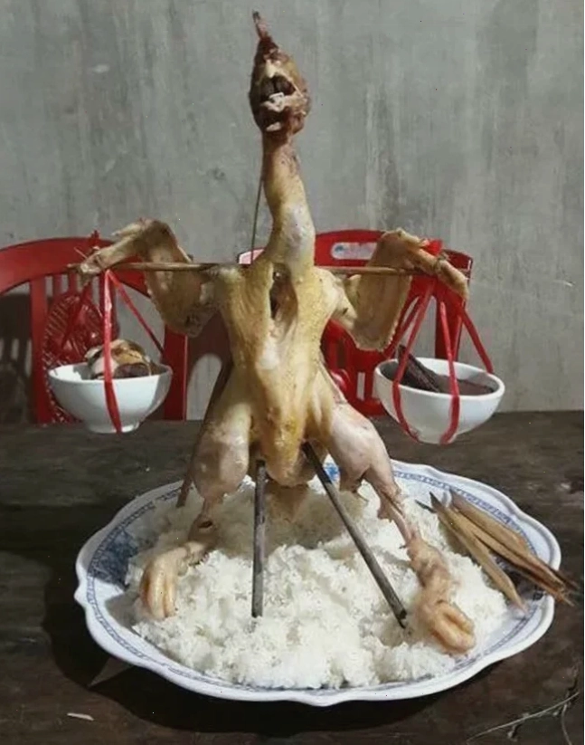 gà luộc meme tạo dáng