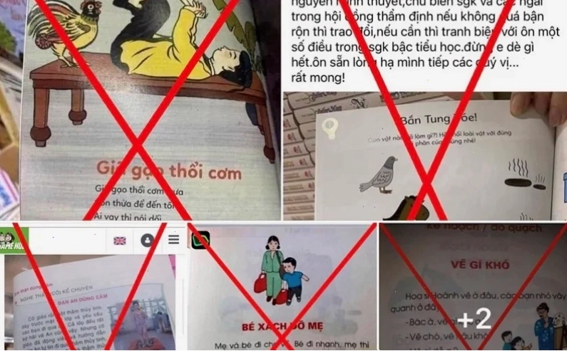 Học sinh đọc sách với meme trong sách giáo khoa