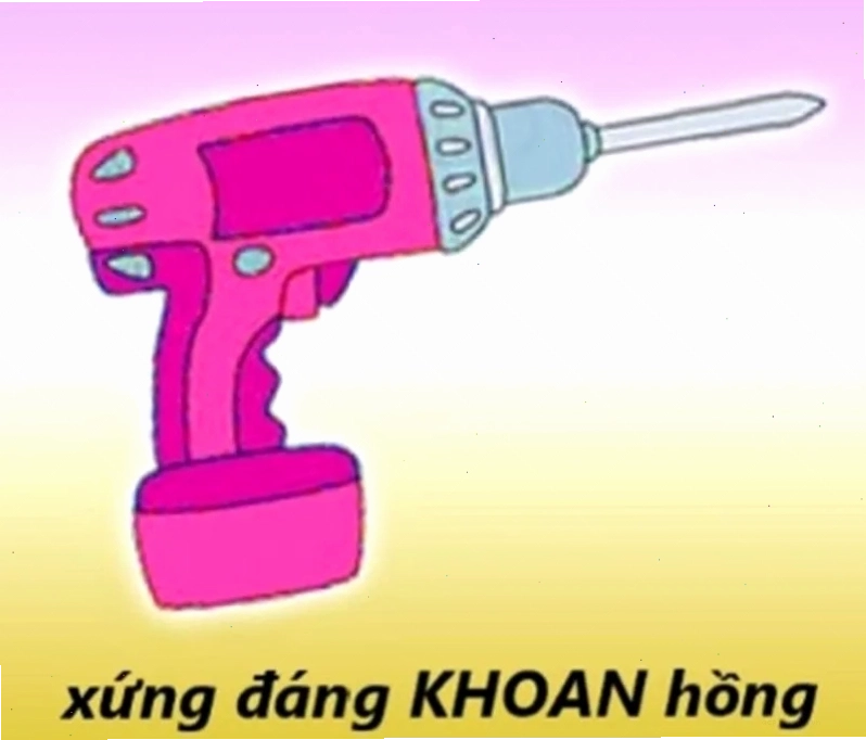 hưởng khoan hồng meme với cái khoan màu hồng
