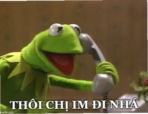 Meme chị im đi với ánh mắt nhìn thẳng