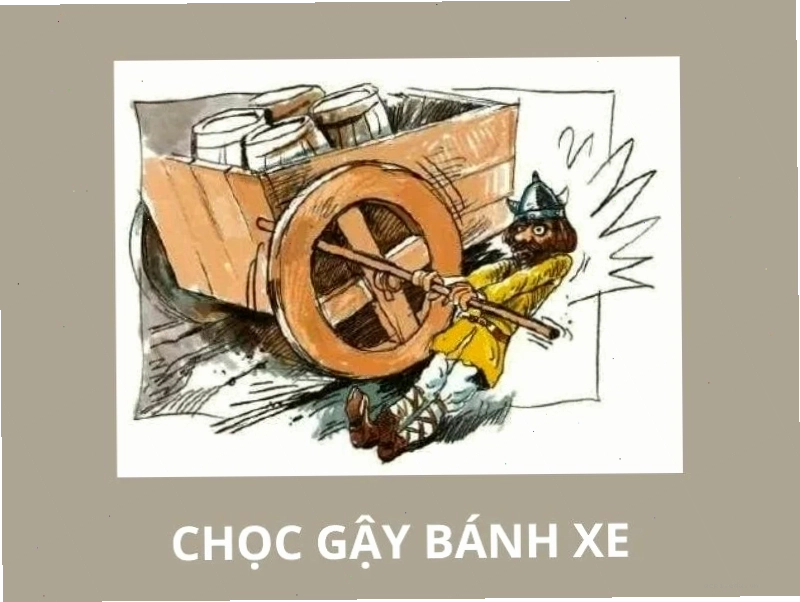 meme chọc gậy bánh xe hài hước