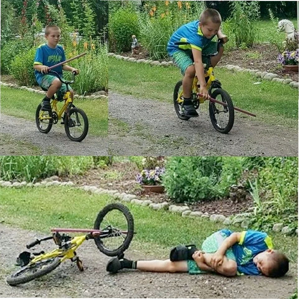 meme chọc gậy vào bánh xe