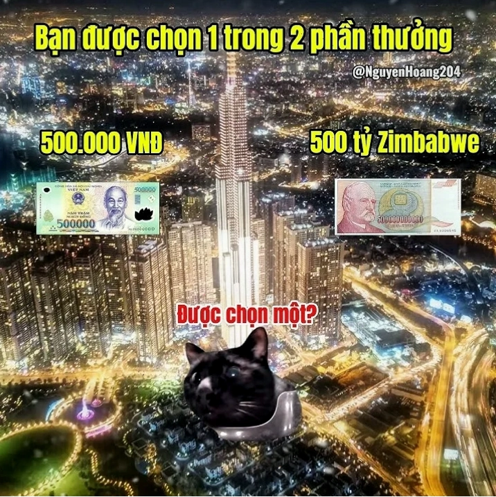 meme chọn 1 trong 2 nút phiên bản mới