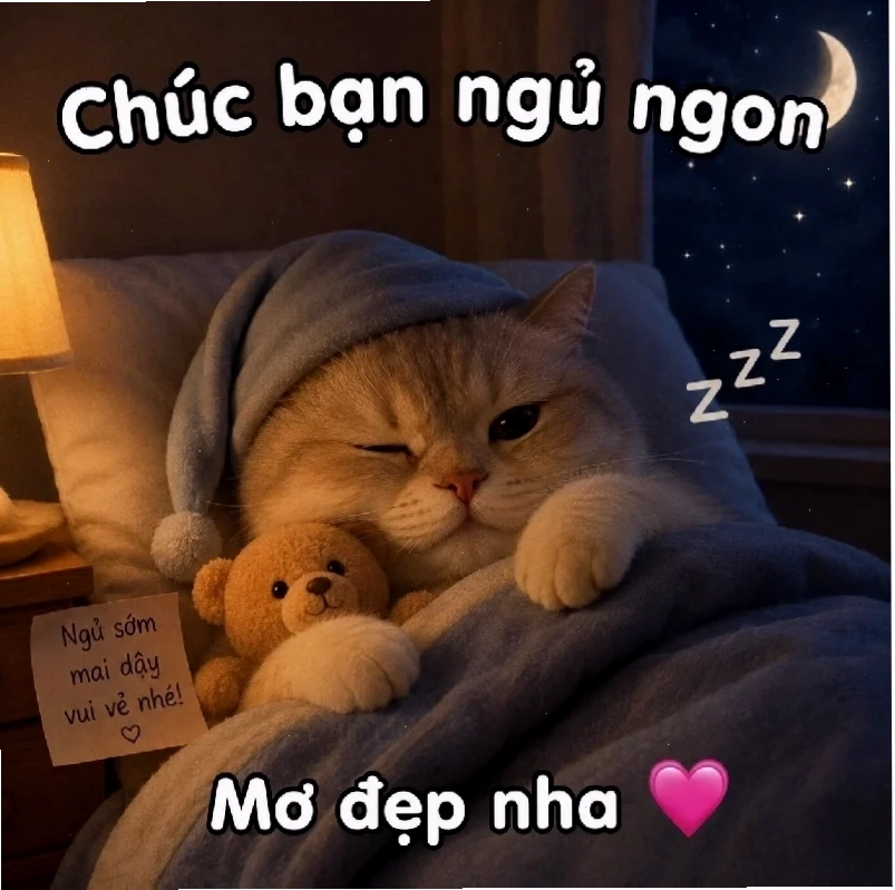 meme chúc ngủ ngon nhìn mẹ gì