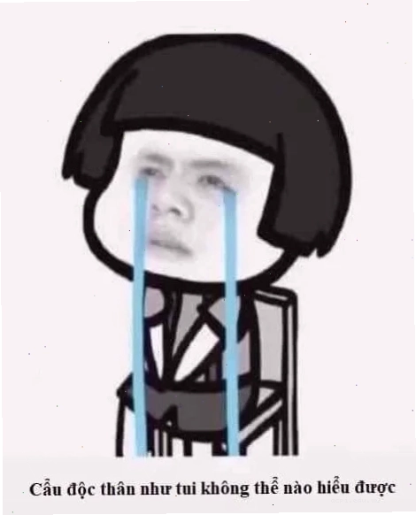 meme cô đơn ngồi lặng