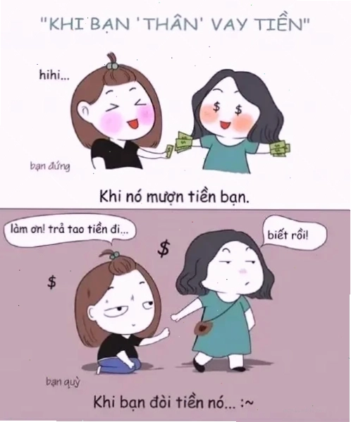 meme đòi nợ dễ thương