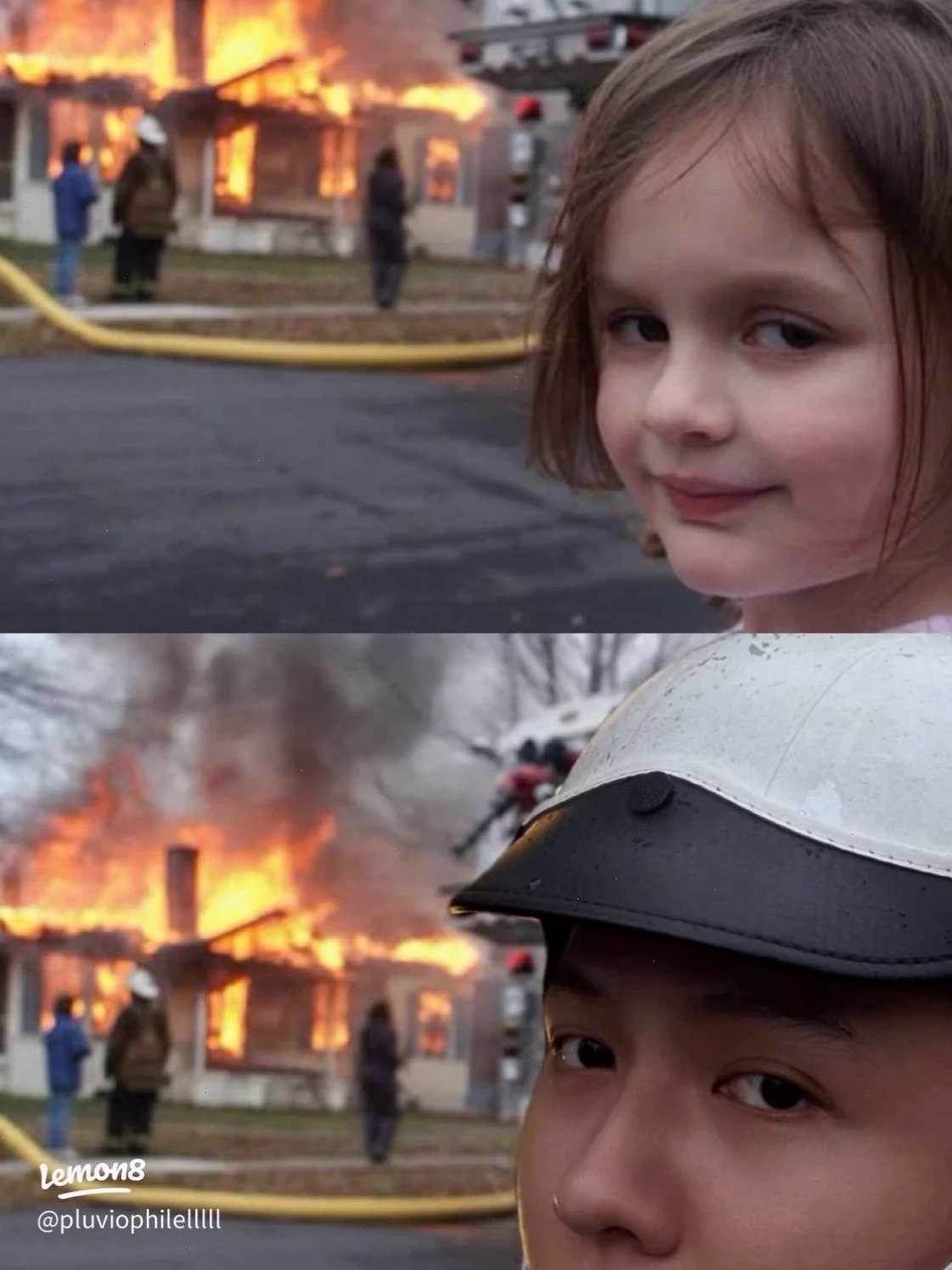meme đốt nhà châm chọc