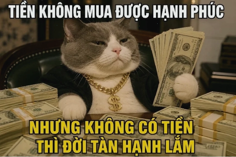 meme không có tiền nằm dài than trời
