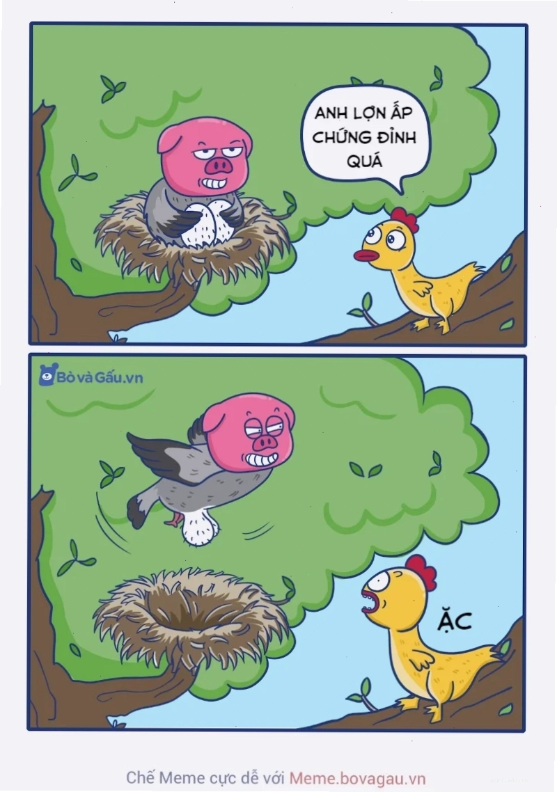 meme lợn đang buồn