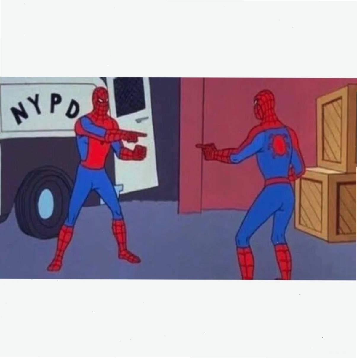 meme người nhện chỉ tay phong cách hiện đại