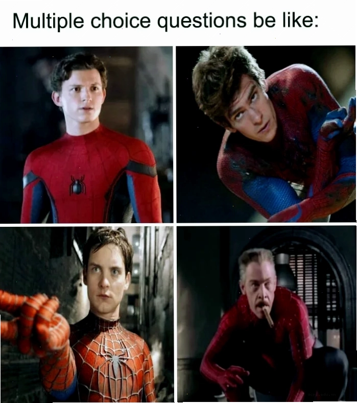 meme người nhện chỉ tay vui vẻ