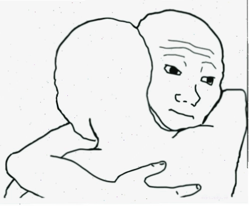 meme ôm nhau hạnh phúc