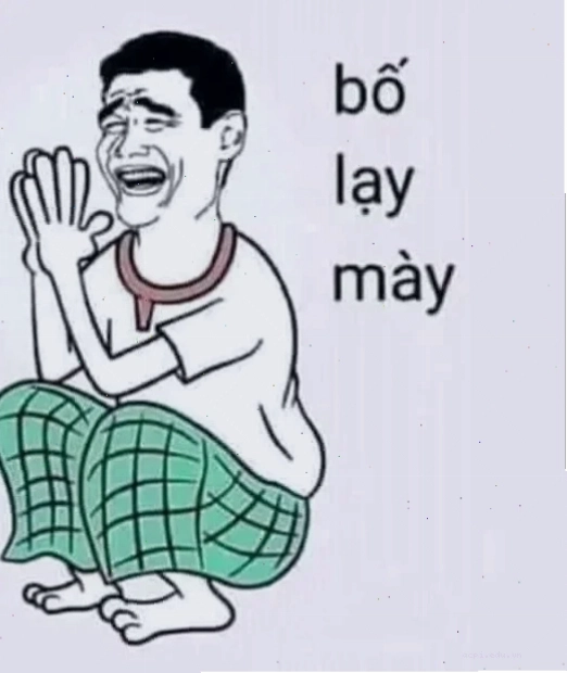 meme quỳ lạy mếu máo