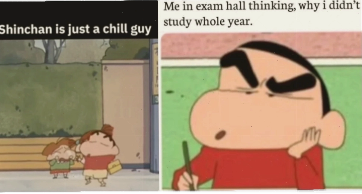 meme shin liếc mắt tinh quái