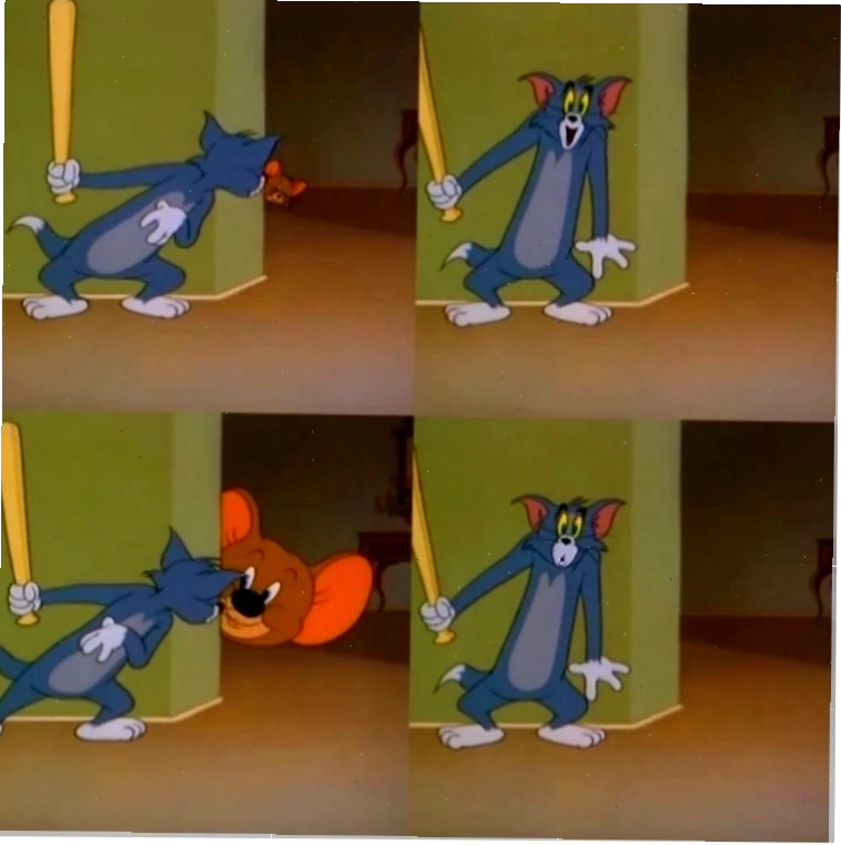 meme tom và jerry vẫy chào