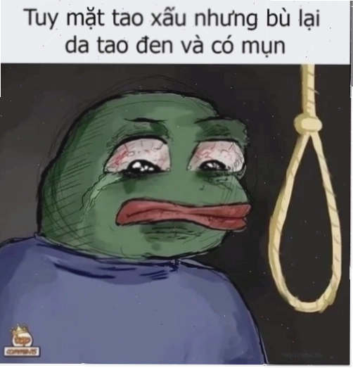 meme treo cổ ếch xanh chán đời
