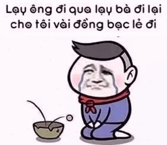 meme ví hết tiền lơ đãng