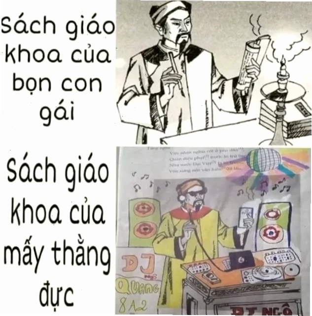 Người lớn bàn luận meme sách