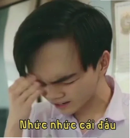 nhức đầu meme anh da đen bóp trán