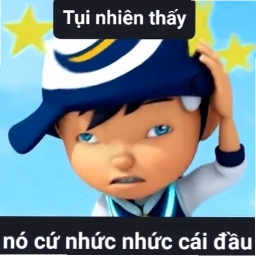 nhức đầu meme lúc họp