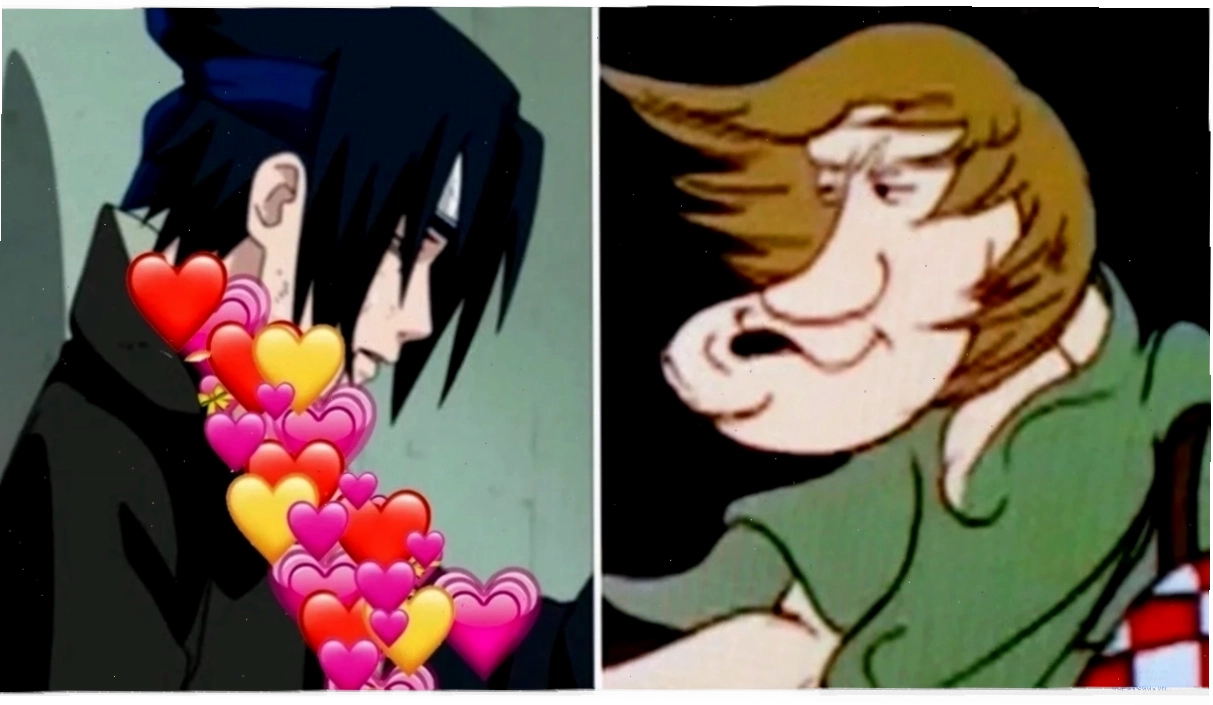 sasuke meme với ánh mắt sắc lạnh