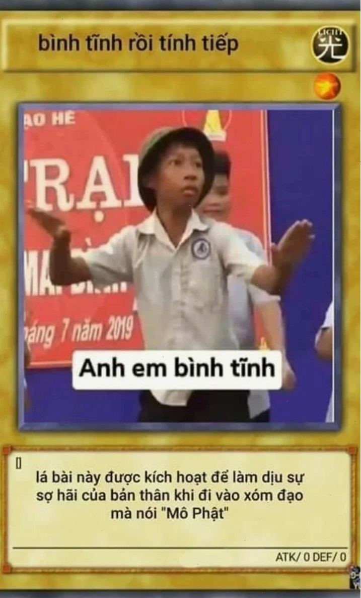 thần bài meme chiến thắng