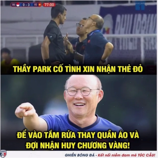 Thầy Park khoác vai học trò park hang seo meme