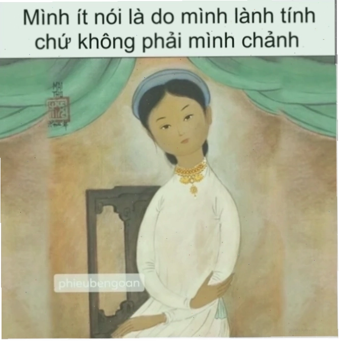 Thiếu nữ mặc áo dài meme trong không gian hoài cổ