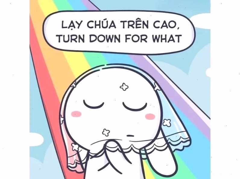 thỏ bảy màu mặt troll